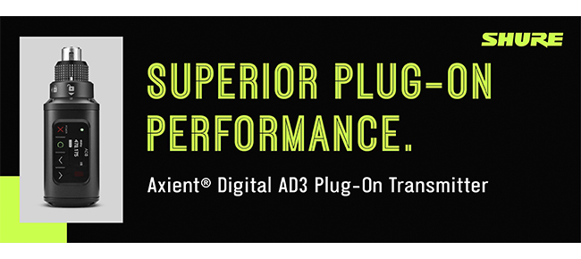 Shure amplía la gama Axient® Digital con el nuevo transmisor Plug-on AD3